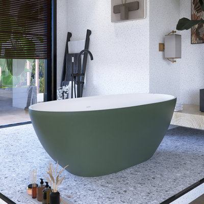 65“ Freestanding Soaking Solid Surface Bathtub