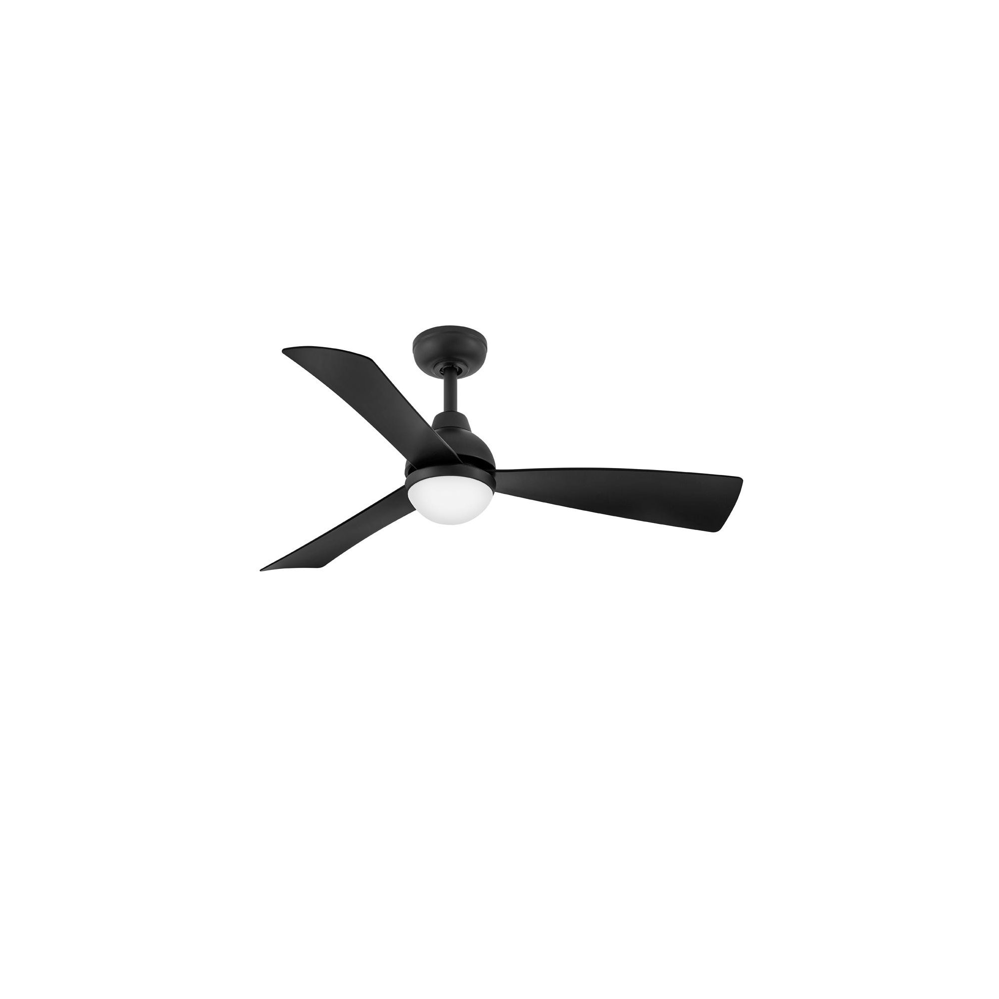 Brona 3 Blade Ceiling Fan with LED Light Kit, 44", Matte Black