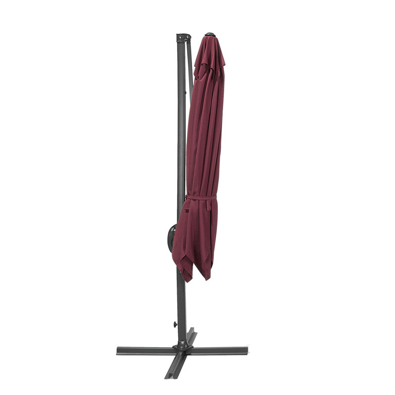 Monza 250cm Cantilever Parasol, Burgundy, Black
