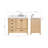 Cambridge 42'' Solid Wood Single Bathroom Vanity in Oak, with 1.5'' Carrara White Quartz Top, Right Offset, Rectangle Sink-1787912921-1787912926-1796547358