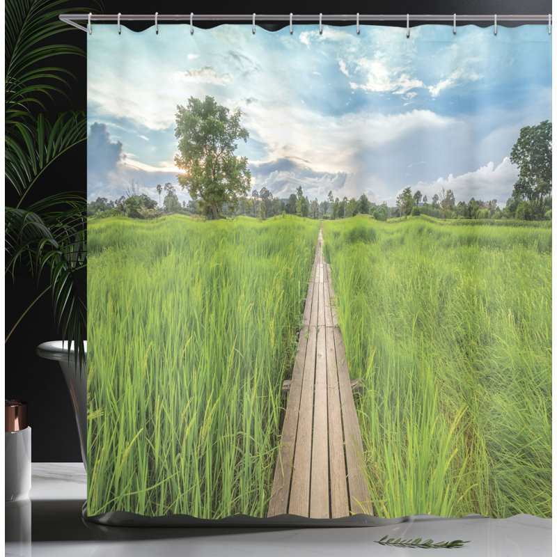 Shower Curtain with Hooks Included, 75"H x 69"W