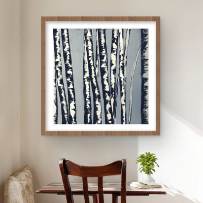 Abstrait forêt de bouleaux - décor de bureau encadré de paysages