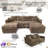 Gus 102.4"W 6 Seaters Convertible LAF RAF U-shape Corduroy Sectional, include 2 Ottomans-1070046362