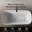 Baignoire de trempage autoportante de 63 po x 30 po avec bonde escamotable et trop-plein, certifiée Cupc