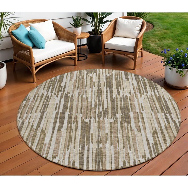 Tapis rond 8 po Taupe