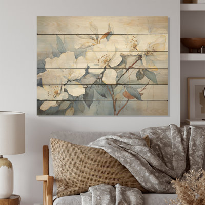 Minimalist Rhododendron Petal Poetry - Rhododendron Wood Art On Natural Pine Wood