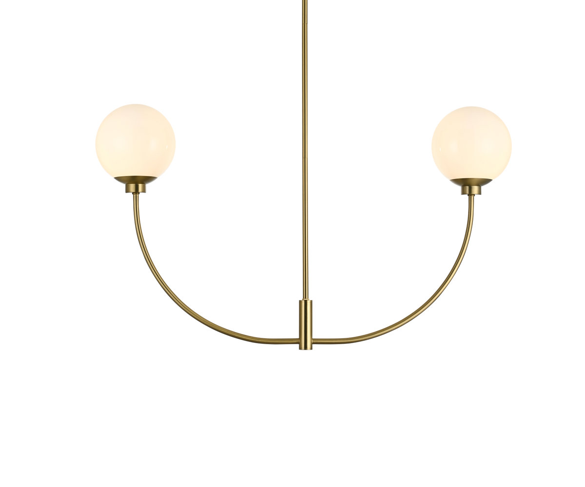 Kyle 2 - Light Metal Chandelier, Satin Gold, 21" H x 36" W x 7" D