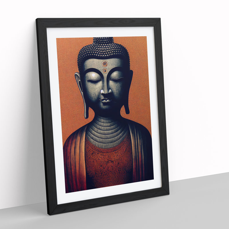 XV1022-3904X Serene Buddha - Single Picture Frame Print, 34cm H x 25cm W x 2cm D, Black