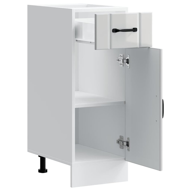 Kitchen Base Cabinet Lucca Engineered Wood, High Gloss White