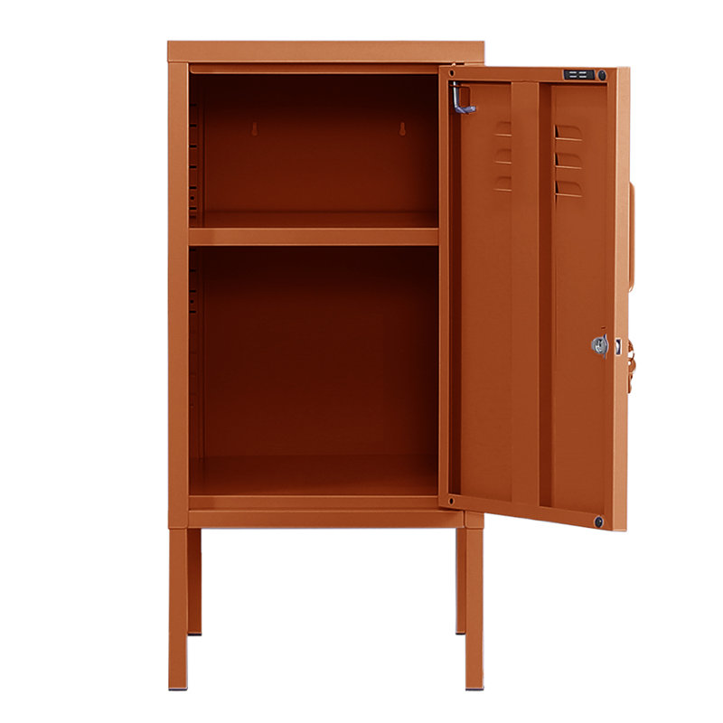 Nilan 38cm W Steel Bedside Table, Orange