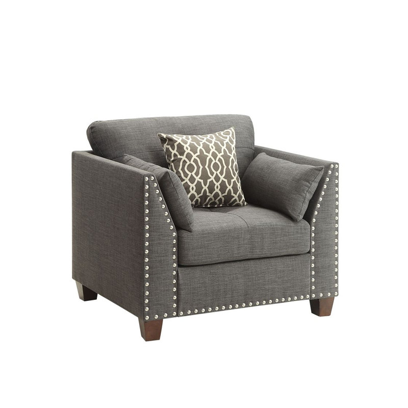 Chaise gris anthracite Laurissa avec 3 coussins