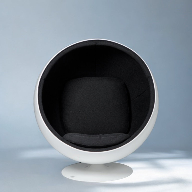 Chaise longue rembourrée Kamyla, Mélange de polyester noir