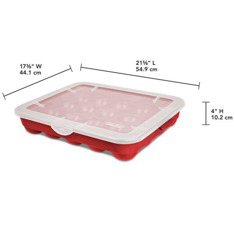 Sterilite 20 Compartment Christmas Holiday Ornament Box Storage Case (6 Pack)