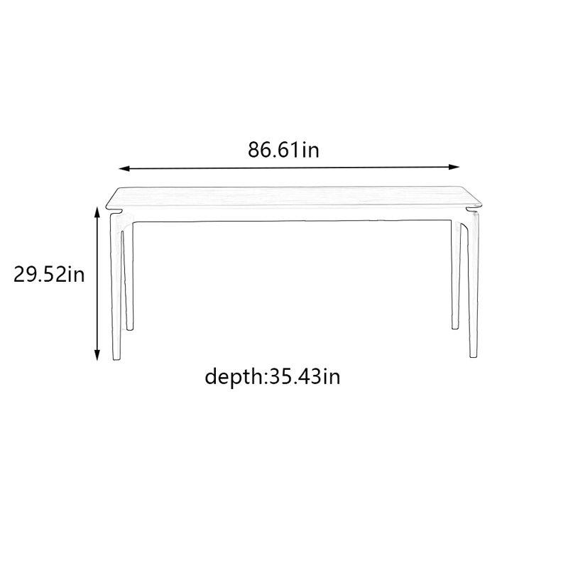 Dougray, H 29,52 po x L 86,61 po x l 35,43 po