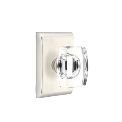 Ensemble de boutons de passage Emtek avec rosette Neos et bouton en verre Windsor