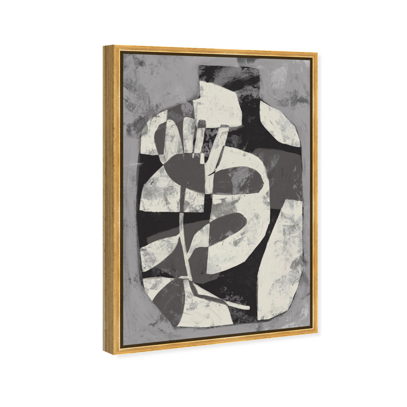 Minimalist Vase Canvas Abstract Print by Oliver Gal, Black Frame, 10 x 15, 31"H x 21"W, Gold Floater Frame