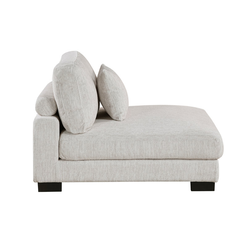 Canapé modulaire en L 5 pièces Hanna, Microfibre/microsuède beige