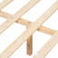 Grand lit contemporain avec tête de lit en cuir blanc tissé, bois de pin massif, plateforme côtière facile à installer et décor naturel pour la chambre à coucher