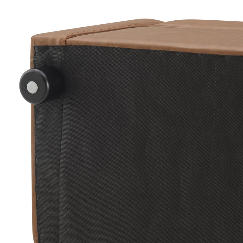 Dameron Faux Leather Storage Bench, Vintage Cider