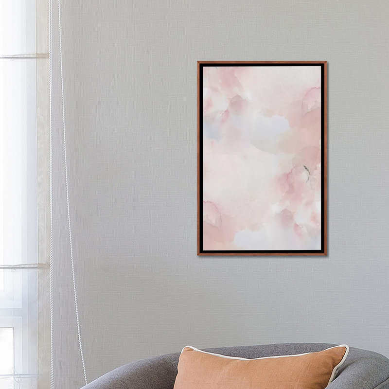 «Blush Pink» par Leah Straatsma - reproduction d'art, H 26 po x l 18 po x 1,5 po, Toile classique avec cadre brun