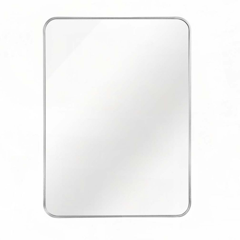 22x30 Inch Metal Framed Rectangular Bathrrom Mirror for Wall, 30" x 22", Silver