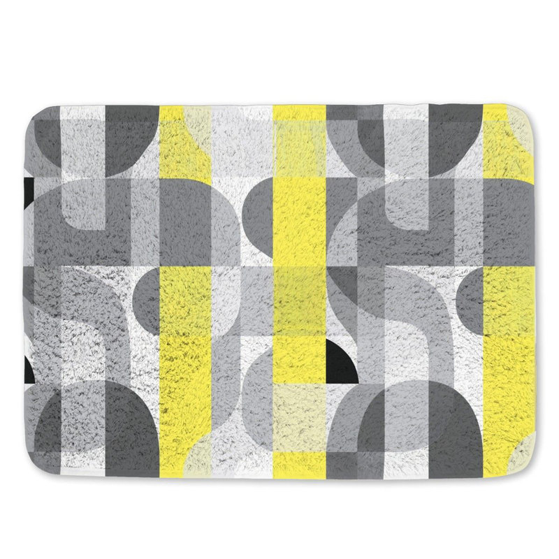 Tapis de bain géométrique à motif géométrique, L 17 po x L 24 po