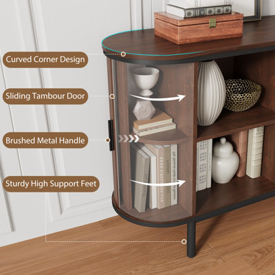 47" Sideboard Storage Cabinet With Doors And Shelves - Credenza Storage Cabinet For Office, Bedroom Storage Cabinet, Hallway Storage Cabinet, Console Storage Cabinet