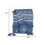 Jeté rayé en coton tissé bleu