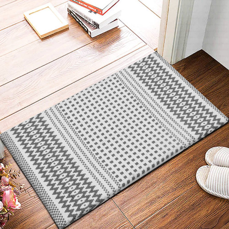Tapis de cuisine antidérapant Dhruvika, Gris