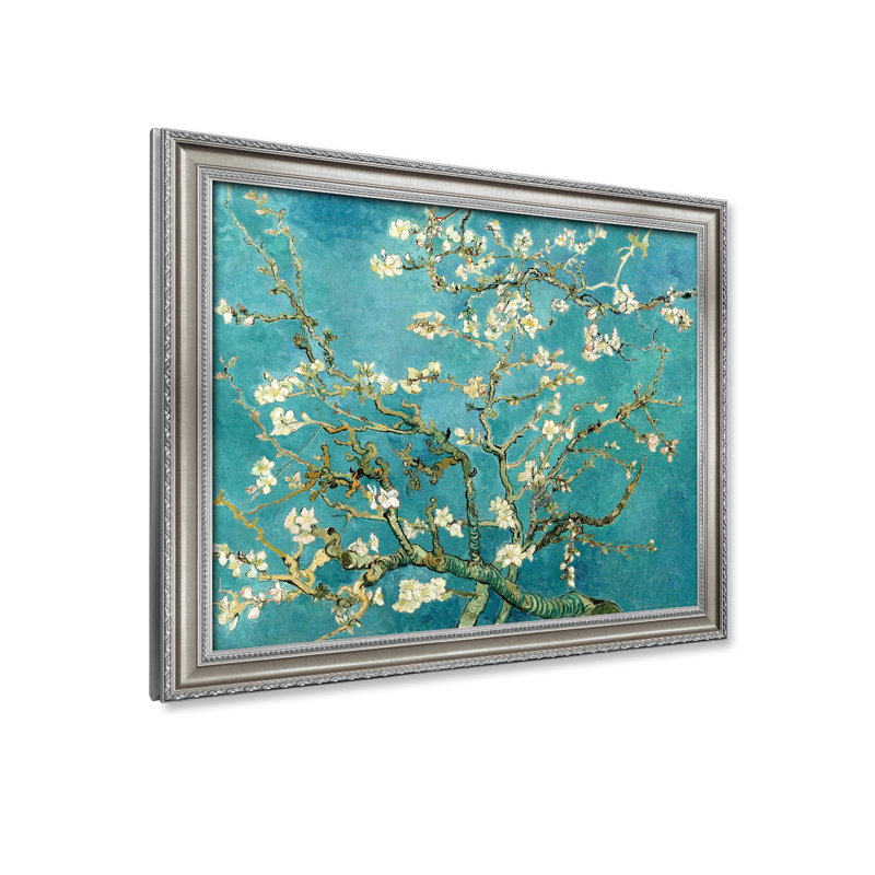 Vincent Van Gogh «Almond Blossoms» sur, H 24 po x l 30 po, Cadre photo argenté