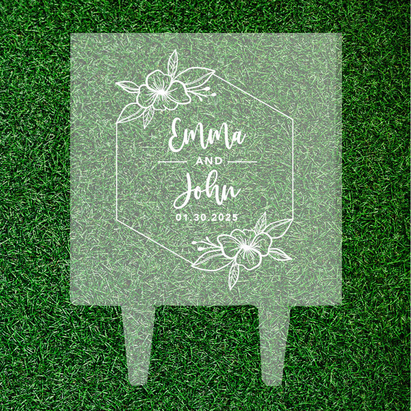 Surmatelas à gâteau de mariage hibiscus géométrique