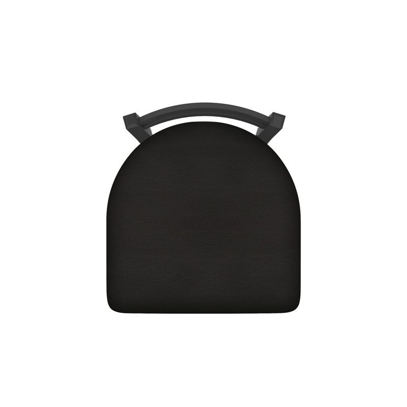 Tabouret de coiffeuse en métal Jackie, Étain, Vinyle - Espresso Canter