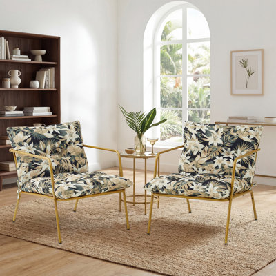 Mobile Simple Wrought Iron Leisure Chair (Set of 2)