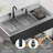 47.5 In.Heavy-Duty Freestanding Stainless Steel Double Bowl Utility Sink With Faucet