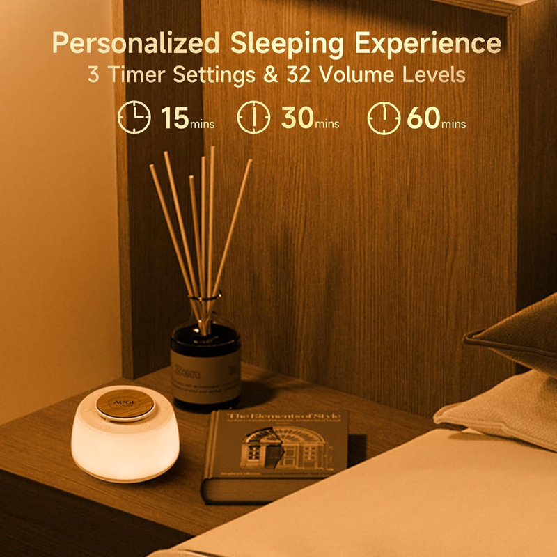 AUGE LIGHT 4-in 1 White Noise Sound Machine with Night Lights