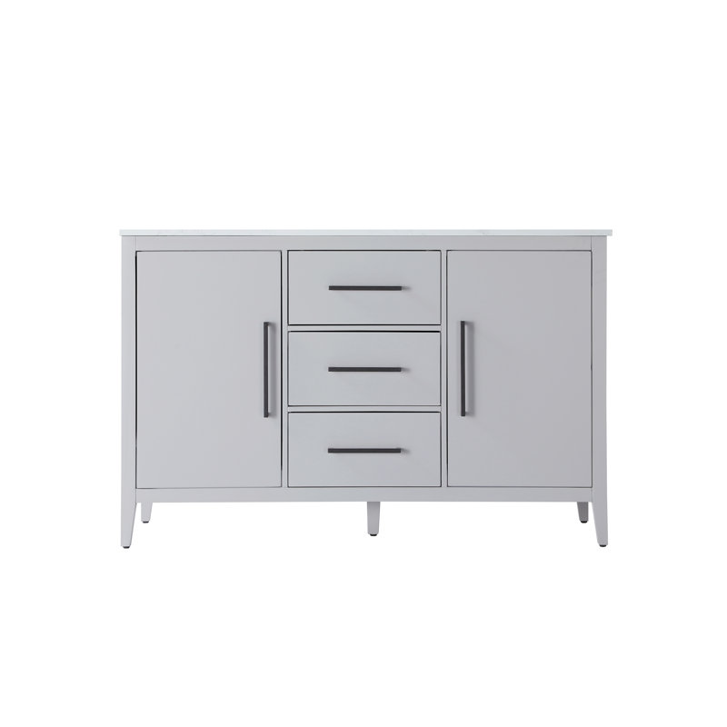54 Inch Double Bathroom Vanity, Gray