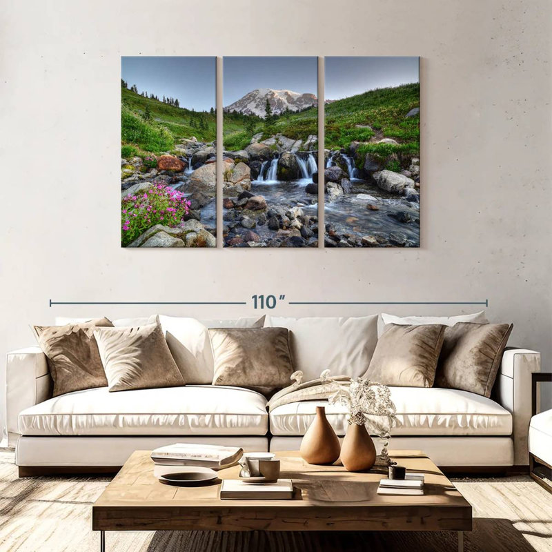 Alvord Cascades par le mont Rainier, H 48 po x l 74 po