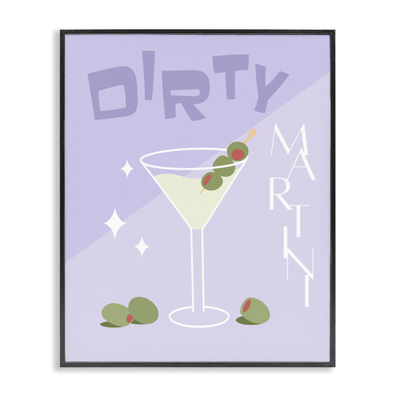 «Dirty Martini», estampe numérique par Anna Quach, Giclée encadrée noir minuit, H 14 po x l 11 po
