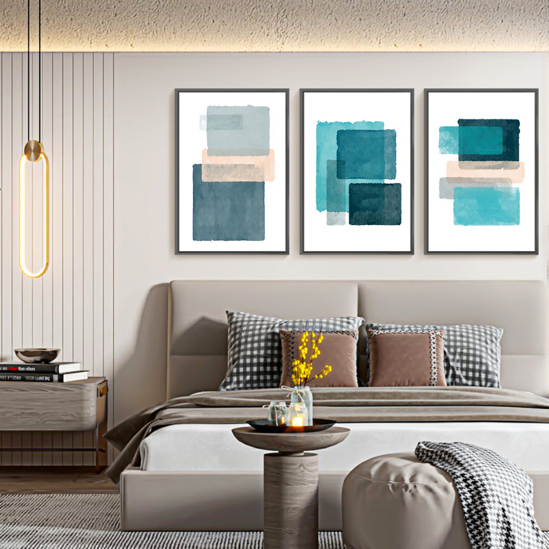 Abstrait moderne - ensemble de 3 reproductions de photos sur toile, H 16 po x l 36 po x P 1,5 po, Noir