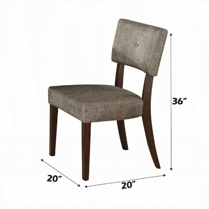 Ensemble de 2 chaises d'appoint en tissu gris Drake et finition espresso