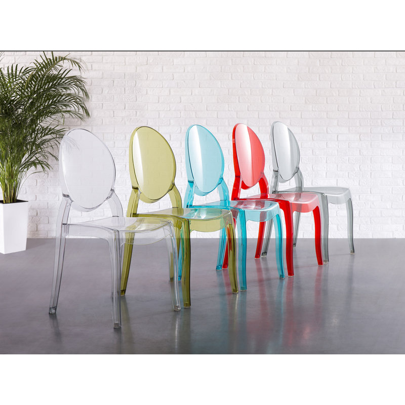 Merton 17.7cm H Stacking Side Chair, Black-Transparent