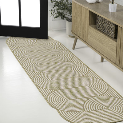 Octaviah Modern Geometric Arch Stripe Cream/Natural Indoor/Outdoor Rug