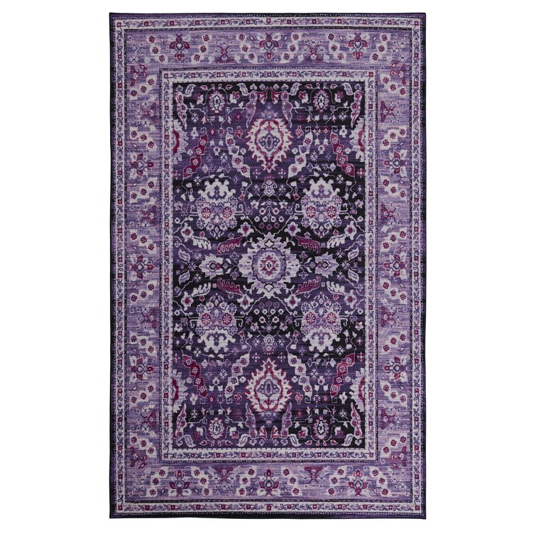 Hayzley Bath Rug Union Rustic Color: Purple, Size: 26 W x 44 L