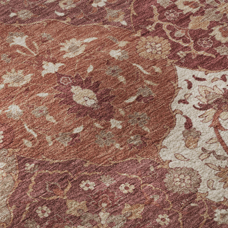 Premium Machine Washable Mayfield AMF2292 Panel Rug, Brick, 10' x 14'