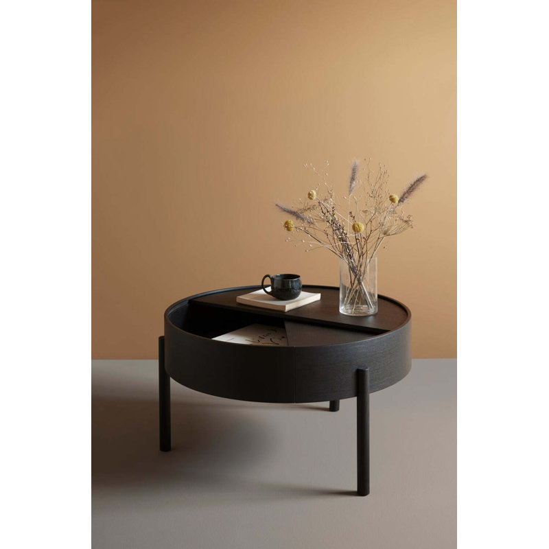 Arc Coffe Table, 15" H x 26" L x 26" W, Black