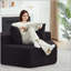 Méridienne modulaire hexagonale avec tissu chenille et 3 coussins-131272218