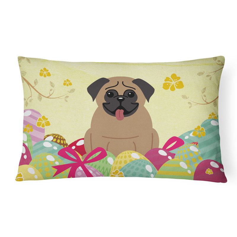 Coussin lombaire rectangulaire carlin de pâques œufs, Brun
