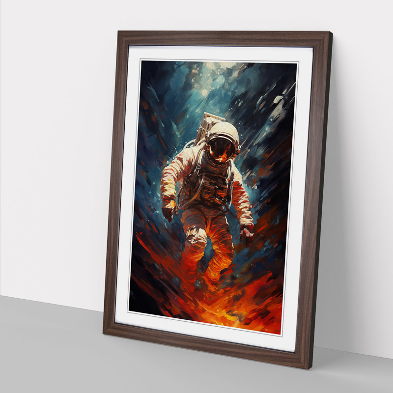 Single Picture Frame Print on Wood, Walnut Framed, 34cm H x 25cm W