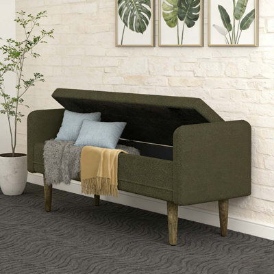 Banc de rangement en velours Teddy