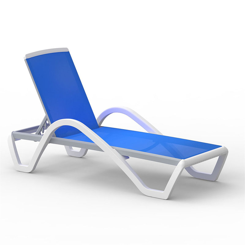Patio Chaise Lounge Adjustable Aluminum Pool Lounge Chairs With Arm All Weather Pool Chairs For Outside,In-Pool,Lawn (Blue,1 Lounge Chair)